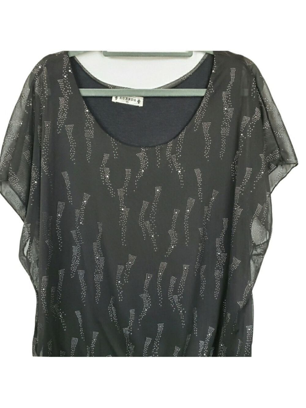 Agenda sz XL career wear blouse top embellished